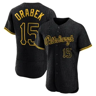 Men's Authentic Black Doug Drabek Pittsburgh Pirates Snake Skin City Jersey
