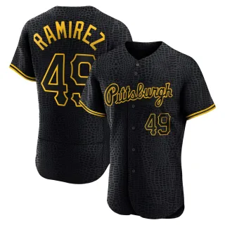 Men's Authentic Black Yohan Ramirez Pittsburgh Pirates Snake Skin City Jersey