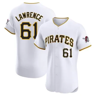 Men's Elite White Justin Lawrence Pittsburgh Pirates Home Jersey