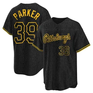 Men's Replica Black Dave Parker Pittsburgh Pirates Snake Skin City Jersey