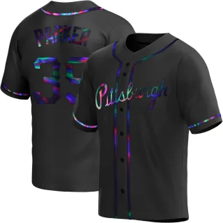 Men's Replica Black Holographic Dave Parker Pittsburgh Pirates Alternate Jersey