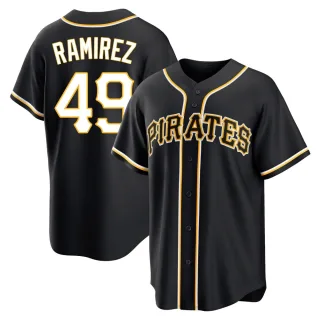 Men's Replica Black Yohan Ramirez Pittsburgh Pirates Fashion Out Jersey