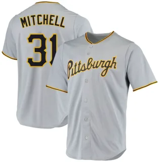 Men's Replica Gray Cal Mitchell Pittsburgh Pirates Road Jersey