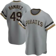 Men's Replica Gray Yohan Ramirez Pittsburgh Pirates Road Cooperstown Collection Jersey