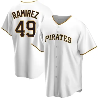 Men's Replica White Yohan Ramirez Pittsburgh Pirates Home Jersey