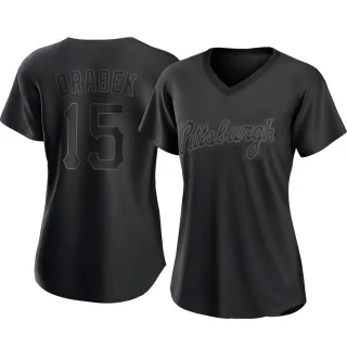 Women's Authentic Black Doug Drabek Pittsburgh Pirates Pitch Fashion Jersey