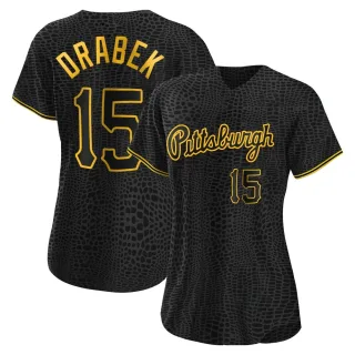 Women's Authentic Black Doug Drabek Pittsburgh Pirates Snake Skin City Jersey