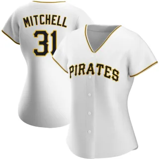 Women's Authentic White Cal Mitchell Pittsburgh Pirates Home Jersey