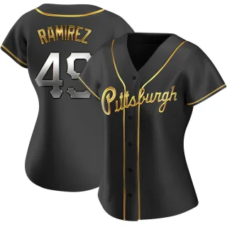 Women's Replica Black Golden Yohan Ramirez Pittsburgh Pirates Alternate Jersey