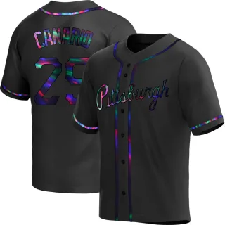 Youth Replica Black Holographic Alexander Canario Pittsburgh Pirates Alternate Jersey